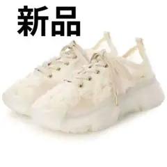 【新品タグ付】RANDA ランダ シアーフラワー スニーカー LLのサムネイル