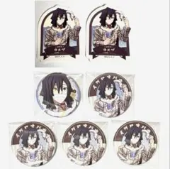 鬼滅の刃 AGF 純喫茶 グリッター缶バッジ ステッカー 伊黒小芭内