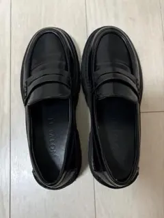 ブラックレザー ローファー 厚底のサムネイル