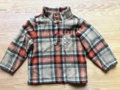 papp チェック柄ニットセーター 95cm／厚手フリースで冬もあったか