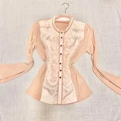 axes femme スタンド襟ブラウス風PO 長袖　クラロリ　フリル　Y2K