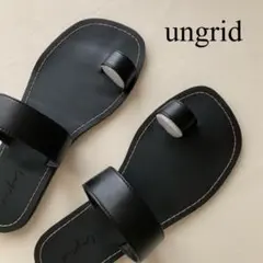 Ungrid ステッチデザインフラットサンダル ブラック Lのサムネイル