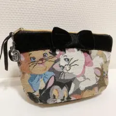 ディズニー　ゴブラン織り　リボン　ポーチ　マリィ　フィガロ　ベルリオーズ
