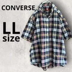 CONVERSE 半袖チェックシャツ LL ボタンダウン 綿のサムネイル
