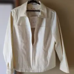 アイボリー ポリエステル ジャケット