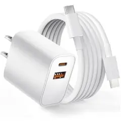 20W 急速充電器 USB-C USB-A PD QC対応 Type-Cケーブル