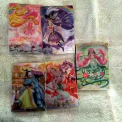 プリキュアウエハースカード 5枚セット。魔法使いプリキュア。