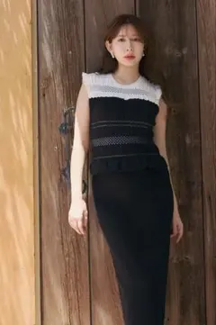 Herlipto Random Striped Long Dress navy - メルカリ