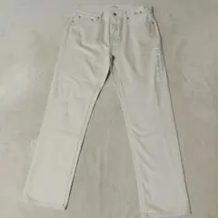 新品UNIQLOレギュラーフィットストレートジーンズオフホワイトXLメンズデニム