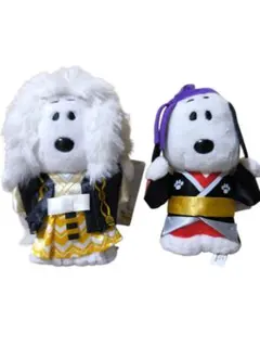 新品 吉徳 スヌーピー 歌舞伎 マスコット 2点セット 連獅子 助六 ぬいぐるみ