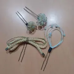 金色の和装小物 かんざしセット