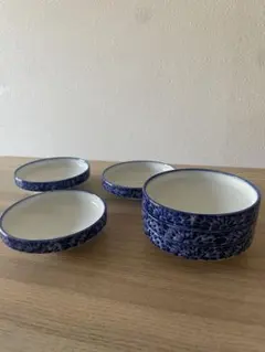 青と白の丸型皿 6枚セット　小鉢 食器　食器セット　和食器　お正月