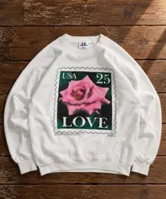［90s］LOVE PRINT SWEAT USA製 / L