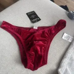 ボディビルパンツ赤 フリルデザイン XLサイズ 下着