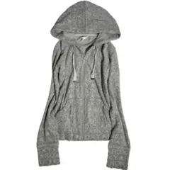 Roxy グレー Vネックフード付きパーカー - メルカリ