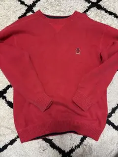 TOMMY HILFIGER 赤 ニットセーター L