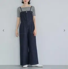 coca 美品サマーデニムベアサロペット