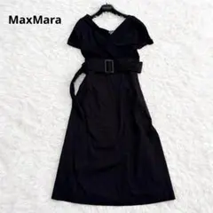 着丈121♡XL 近年品 マックスマーラ ロングワンピース ベルト ネイビー 着丈121♡XL 近年品 マックスマーラ ロングワンピース ベルト ネイビー