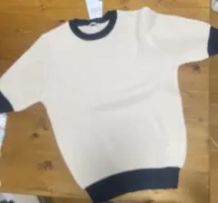 アイボリー/ネイビー 半袖ポコポコニット ITEMS URBAN RESERCH