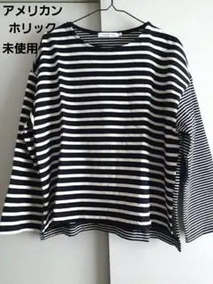未使用アメリカンホリッククレイジーボーダーカットソーボーダーT黒白M綿100％