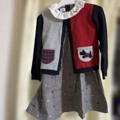 familiar テリア　カーディガン➕ワンピース/120