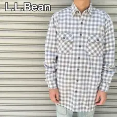 80s90s☆L.L.bean☆シャモアクロスシャツ☆ブロックチェック☆USA製