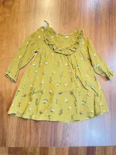 next 花柄マスタード色ワンピース