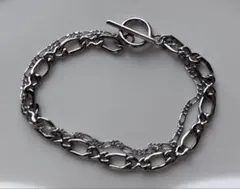 シルバー系2連チェーンブレスレット