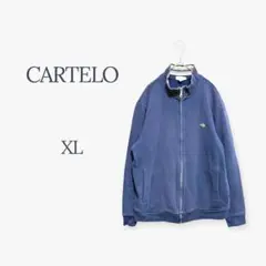 CARTELO ブルゾン ゆったり ラコステ系 ワニロゴ ジャンパー 紺 XL