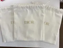新品 未使用⭐︎DIOR ディオール ロゴ入りホワイト巾着 3枚セット