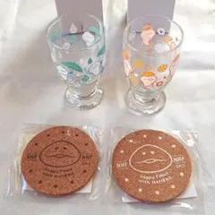 なめこのグラス 2個セット RAIN柄/SUN柄【なめこ屋】