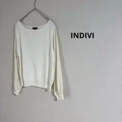 シアースリーブ トップス INDIVI インディヴィ 無地 きれいめ 화이트