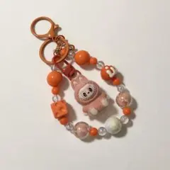 じゃらじゃらキーホルダーラブブLABUBUオレンジ