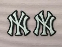 【MLB★WAPPEN】ニューヨークヤンキース！ワッペン／タイプＢ白小＜2枚＞☆