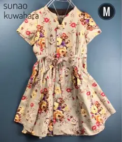 sunaokuwaharaスナオクワハラ 花柄 ワンピース 綿麻 可愛い