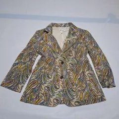 Luny ルニー ヴィンテージ ペイズリー柄 テーラードジャケット 総柄 M