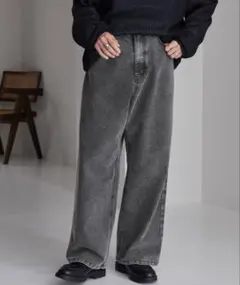 MONO-MART ヴィンテージメイクバギーセミワイドデニムパンツ