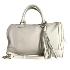 バナナリパブリック ハンドバッグ ショルダー 2WAY ホワイトレザー