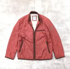 90s クロコダイル キルティングジャケット メンズ　Ｌ相当 テラコッタ