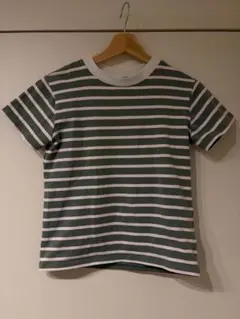 Discoat ボーダーTシャツ 半袖 カーキ ホワイトのサムネイル
