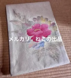 帯　花模様　織物　アンティーク　ビンテージ　着物　リメイク素材