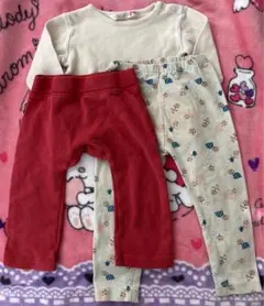 90サイズ 子供服 3点セット　長袖　Tシャツ　レギンス　スパッツ　ユニクロ