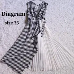 [極美品]Diagram　カシュクール切替ワンピース　プリーツフレア　近年式