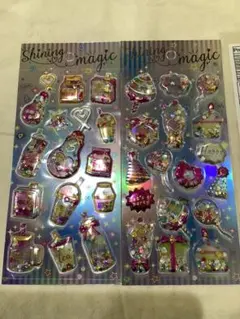 シャカシャカシール20☆2枚セット 立体シール　ホログラムシール　ぷっくりシール