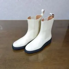 ホワイト サイドゴアブーツ24,5