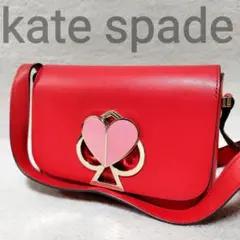 美品✨　ケイトスペード　ショルダーバッグ　ニコラ　赤　ターンロック　金具ロゴ