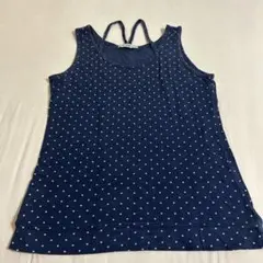 Honeysuckle Rose タンクトップ ドット柄 ネイビー Lのサムネイル