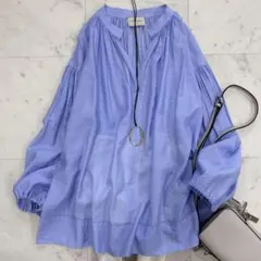 良品 ネストローブ リネン フリル ギャザー 長袖ブラウス 日本製