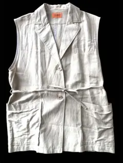 【中古】UNIVERSAL OVERALL ベージュ ワークベスト レディース