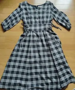 après-richer チェック柄 長袖ワンピース